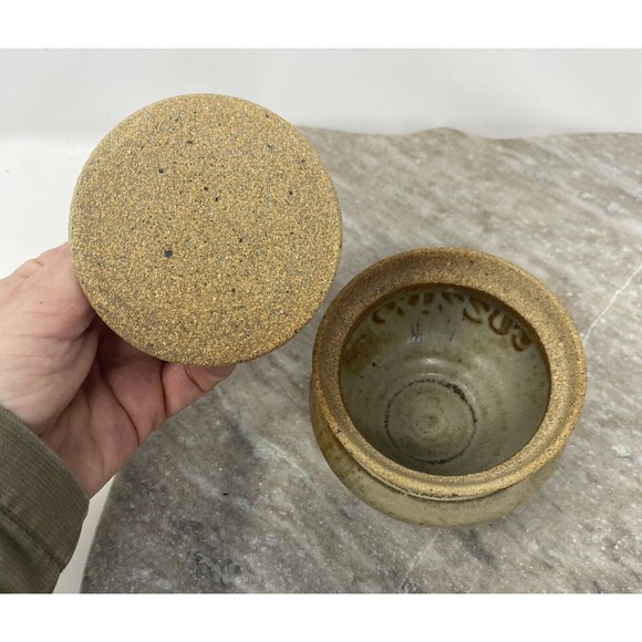 Vintage Pottery Clay Jam Sugar Bowl With Lid Brown Warm Fuzzies - Picture 4 of 8